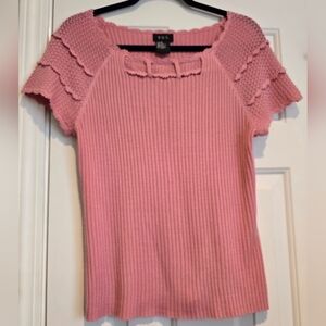 Pink Knit Short Sleeve Top